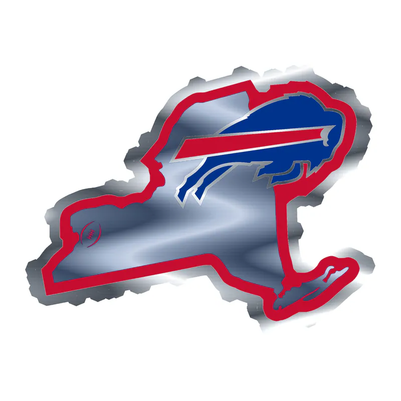 Buffalo Bills - Bills State - Silver Chrome Vinyl Sticker - Custom Size