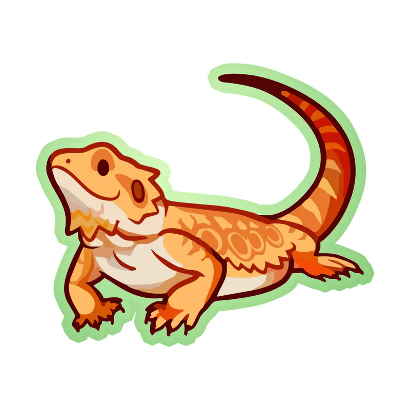 Bearded Dragon - Glow in the Dark Vinyl Sticker - Custom Size