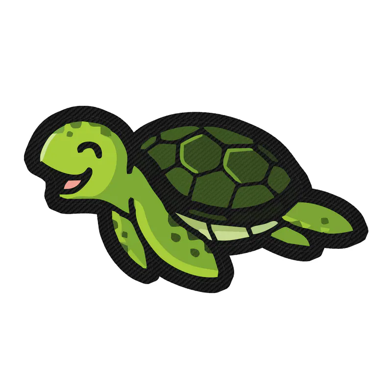 Turtle - Carbon Fiber Vinyl Sticker - Custom Size