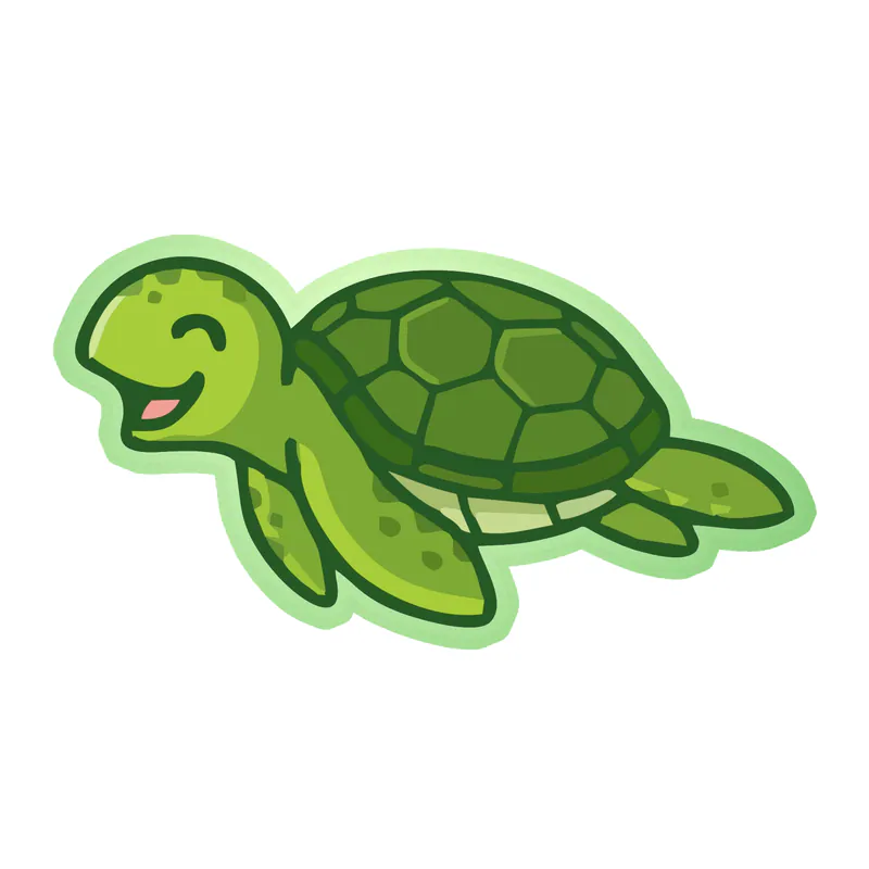 Turtle - Glow in the Dark Vinyl Sticker - Custom Size