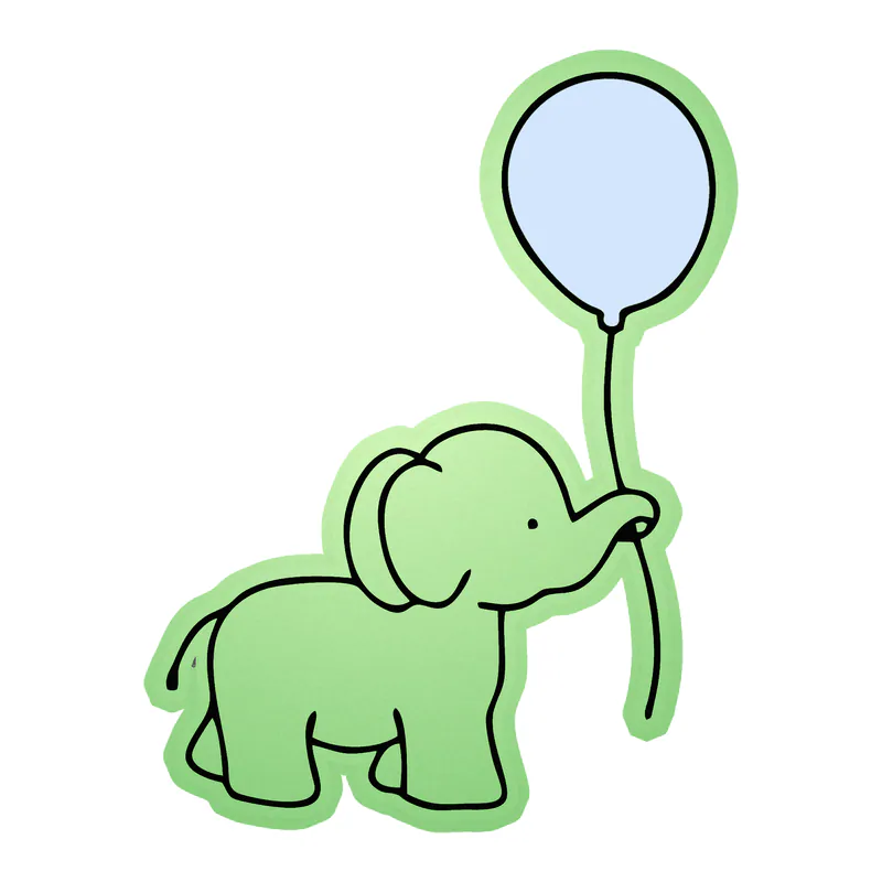 Elephant - Glow in the Dark Vinyl Sticker - Custom Size