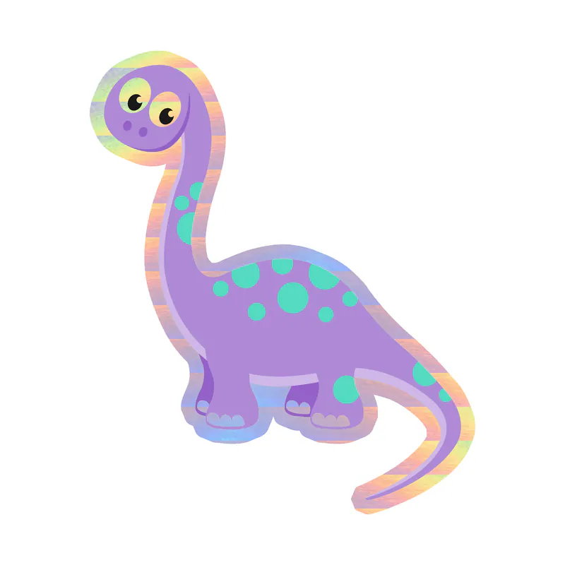 Dinosaur - Holographic Vinyl Sticker - Custom Size