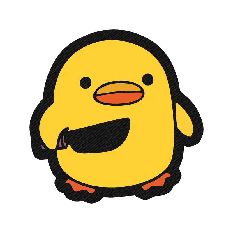Duck - Carbon Fiber Vinyl Sticker - Custom Size