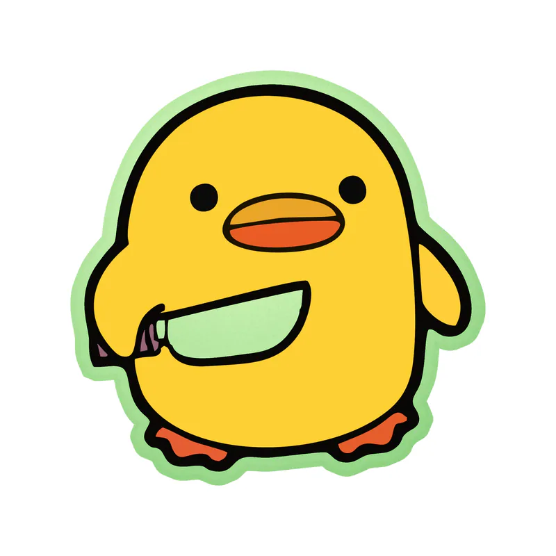 Duck - Glow in the Dark Vinyl Sticker - Custom Size
