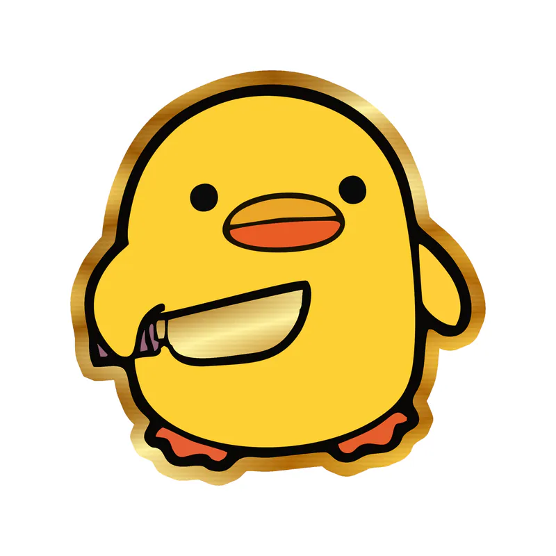 Duck - Gold Chrome Vinyl Sticker - Custom Size