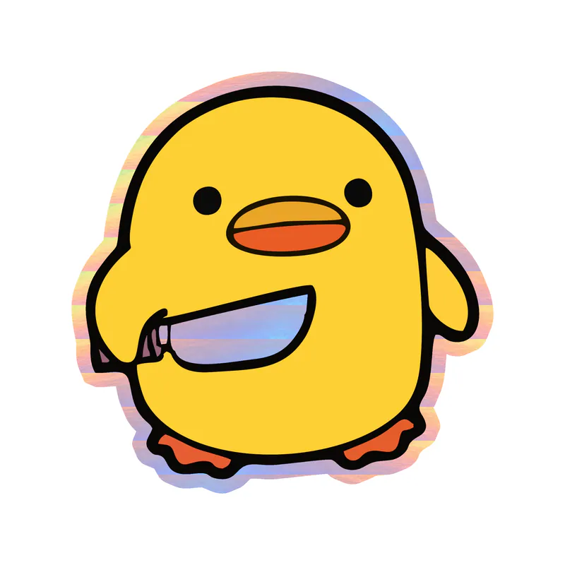 Duck - Holographic Vinyl Sticker - Custom Size