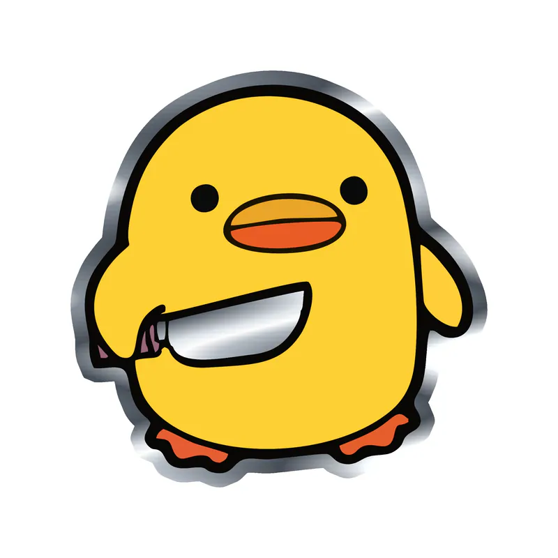 Duck - Silver Chrome Vinyl Sticker - Custom Size