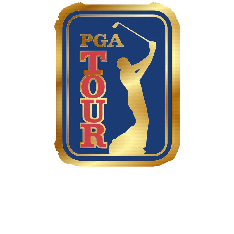 PGA tour logo Gold Chrome Vinyl Decal