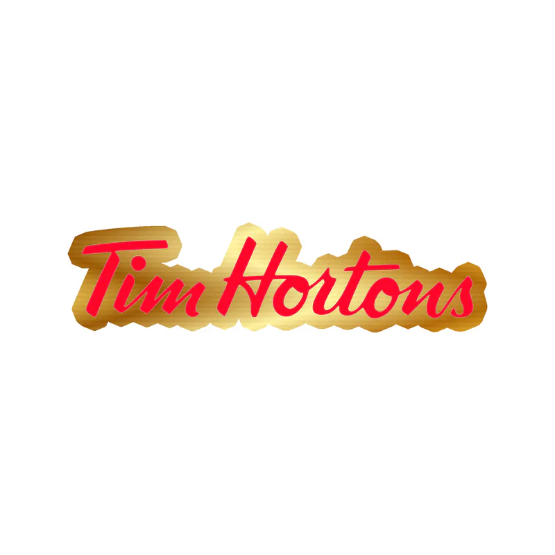Tim Hortons Gold Chrome Vinyl Sticker - Custom Size