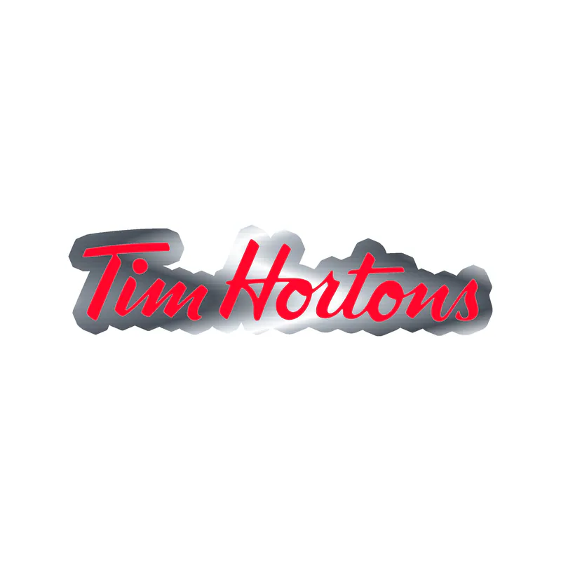 Tim Hortons Silver Chrome Vinyl Sticker - Custom Size