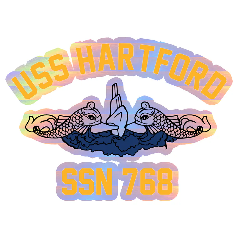USS Hartford SSN 768 Holographic Vinyl Sticker - Custom Size