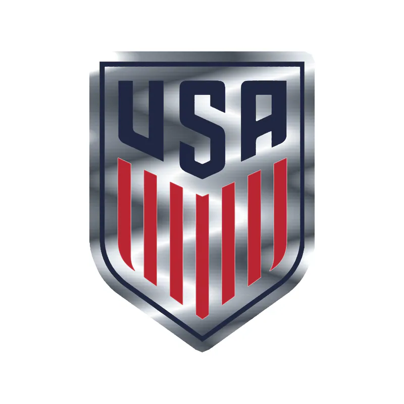 United States National Soccer Team Silver Chrome Vinyl Decal