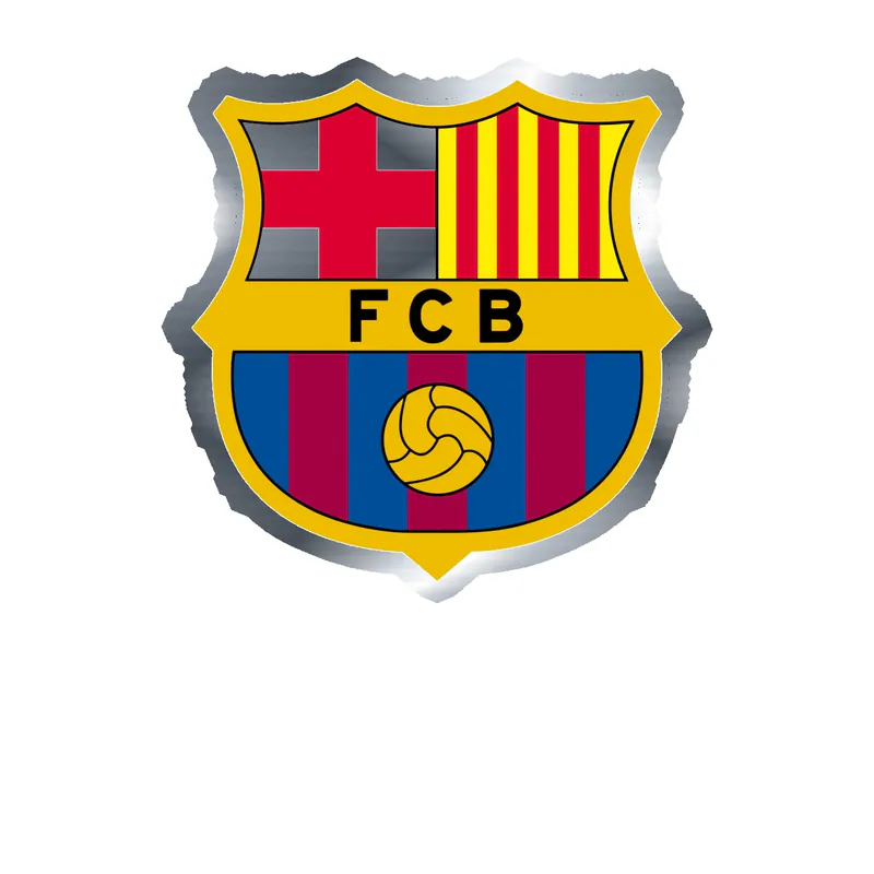 FC Barcelona Silver Chrome Vinyl Decal