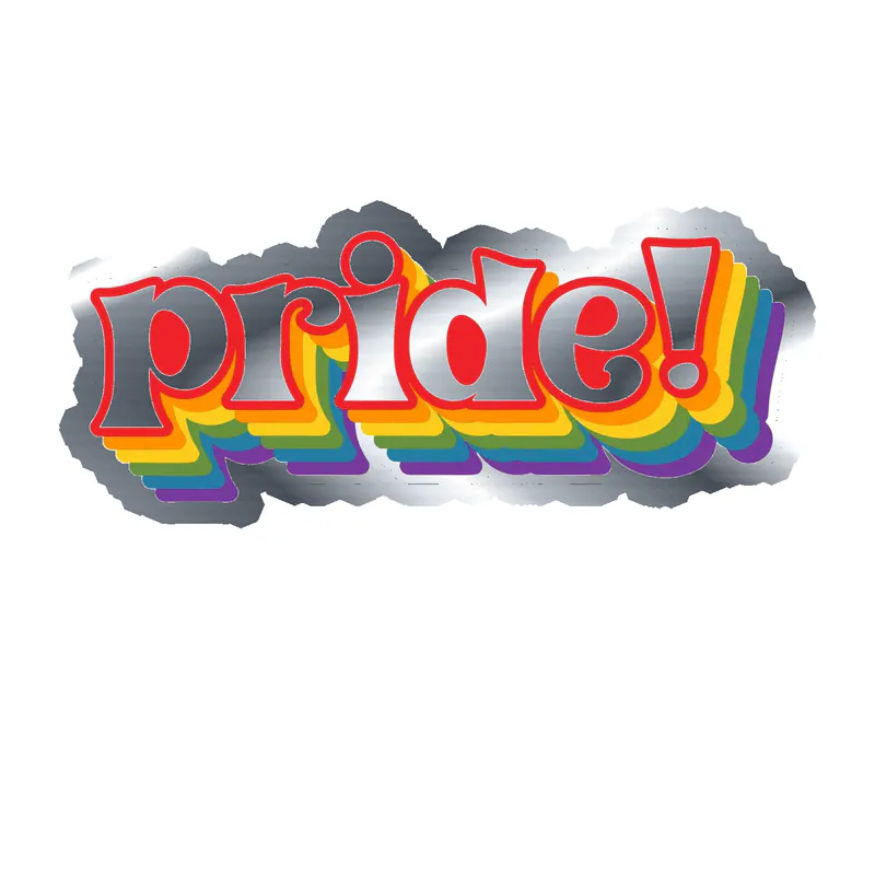 Pride Silver Chrome Vinyl Decals - Custom Size