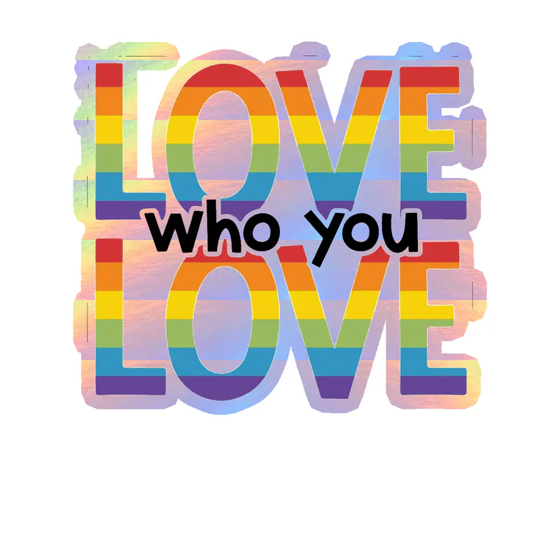 Pride Holographic Vinyl Decals - Custom Size