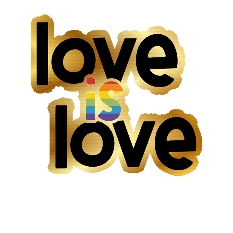 Pride Gold Chrome Vinyl Decals - Custom Size