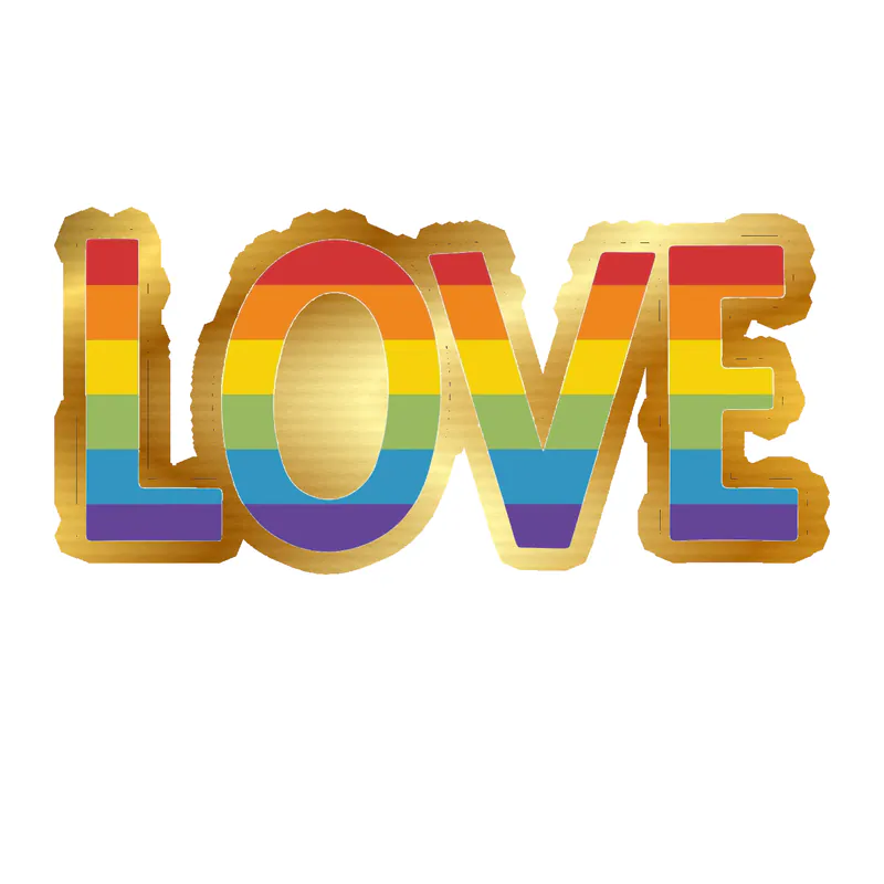 Pride Gold Chrome Vinyl Decals - Custom Size