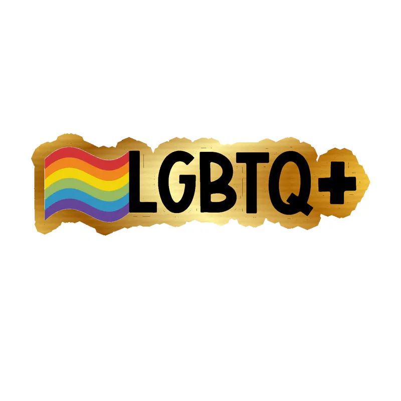 LGBTQ+ Gold Chrome Vinyl Decals - Custom Size