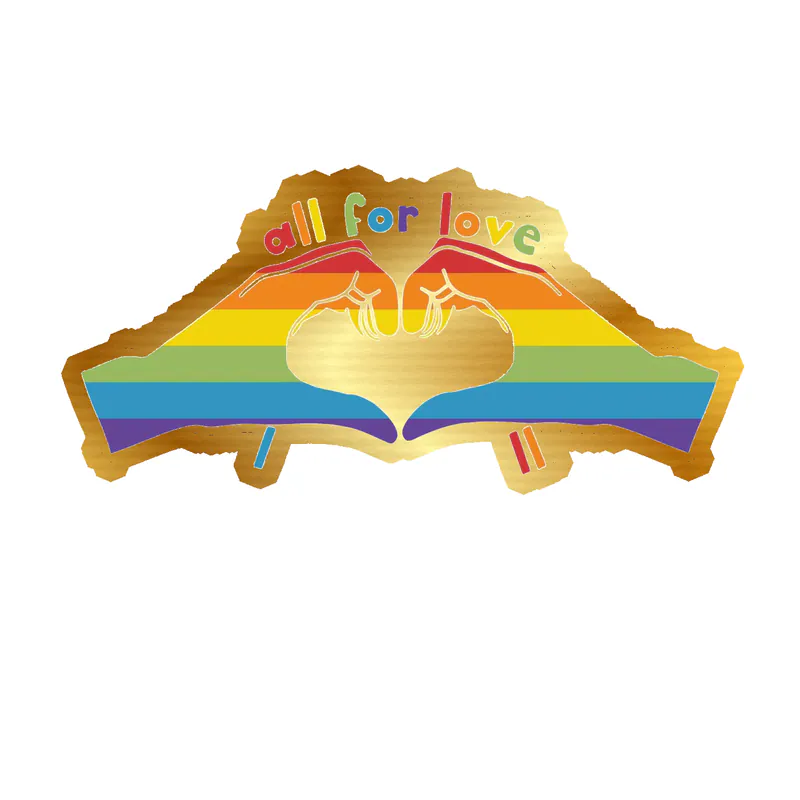 Pride Gold Chrome Vinyl Decals - Custom Size
