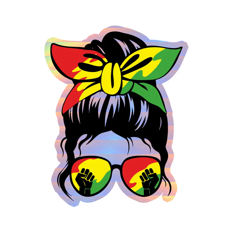Juneteenth Holographic Vinyl Decals - Custom Size