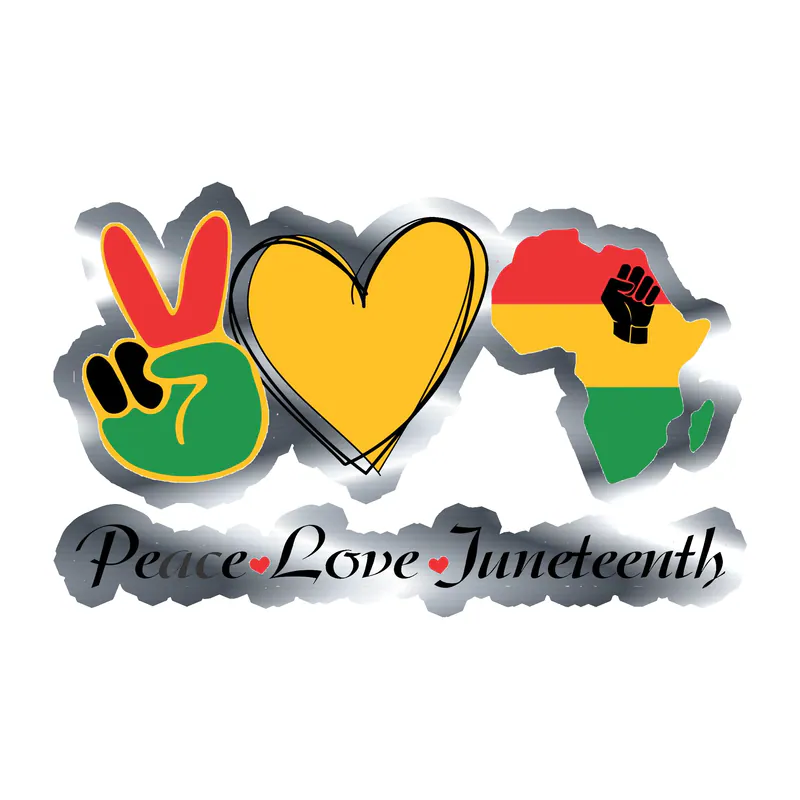 Juneteenth Silver Chrome Vinyl Decals - Custom Size