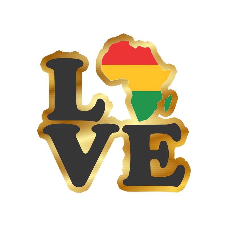 Juneteenth Gold Chrome Vinyl Decals - Custom Size