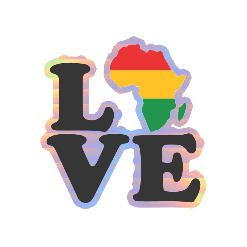 Juneteenth Holographic Vinyl Decals - Custom Size