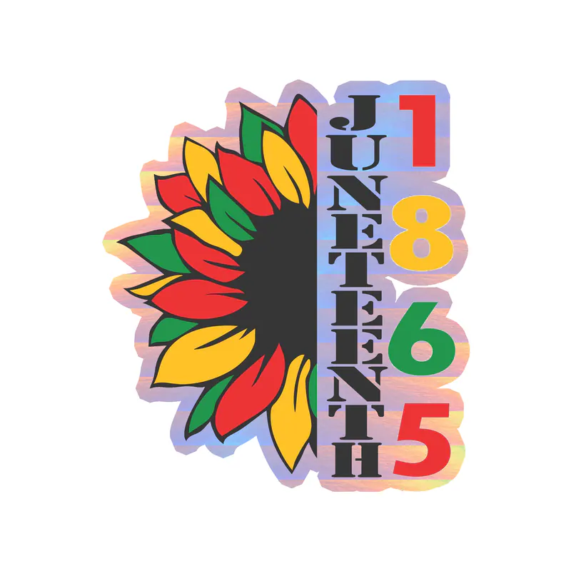 Juneteenth Holographic Vinyl Decals - Custom Size