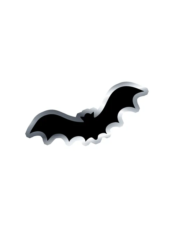 Bat Silver Chrome Vinyl Decal