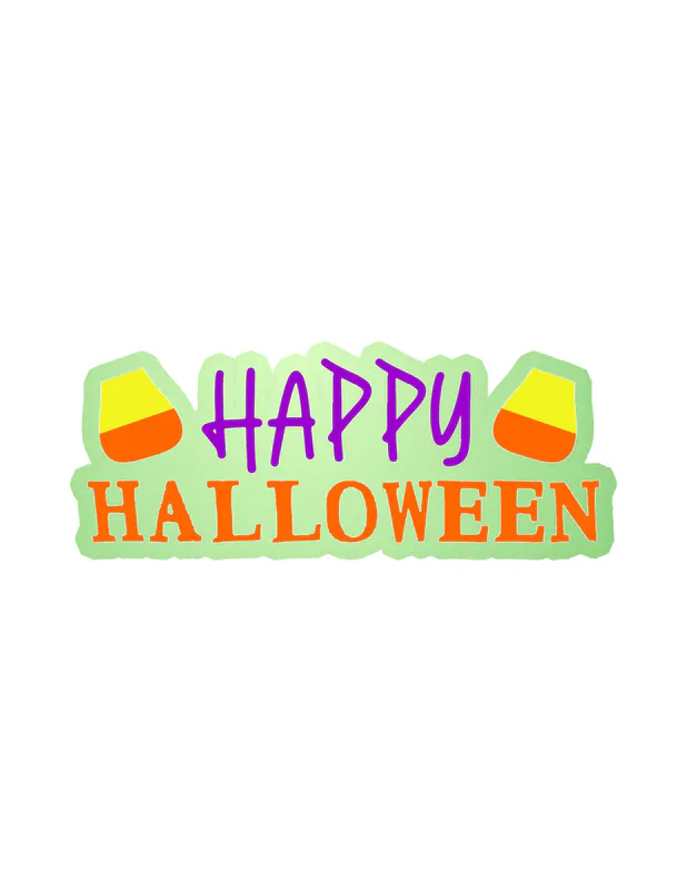 Happy Halloween Glow in the Dark Vinyl Decal