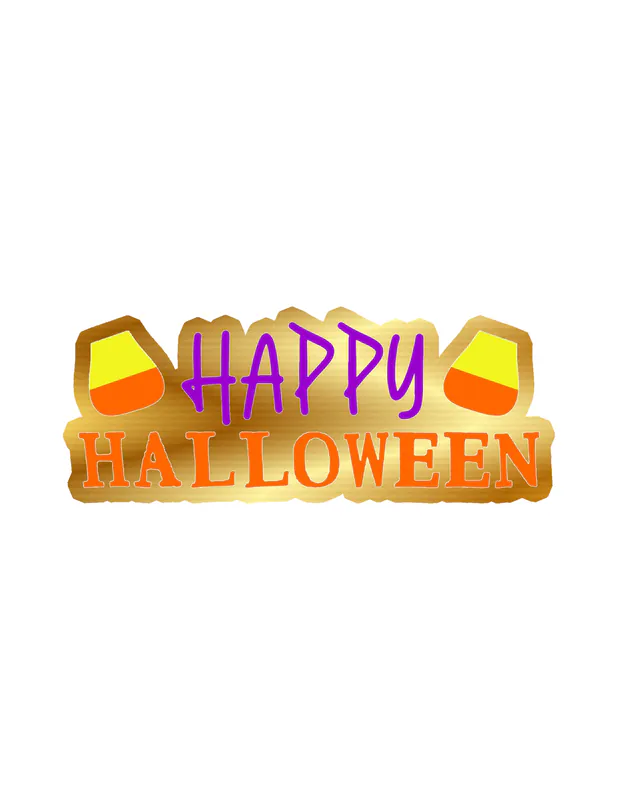 Happy Halloween Gold Chrome Vinyl Decal