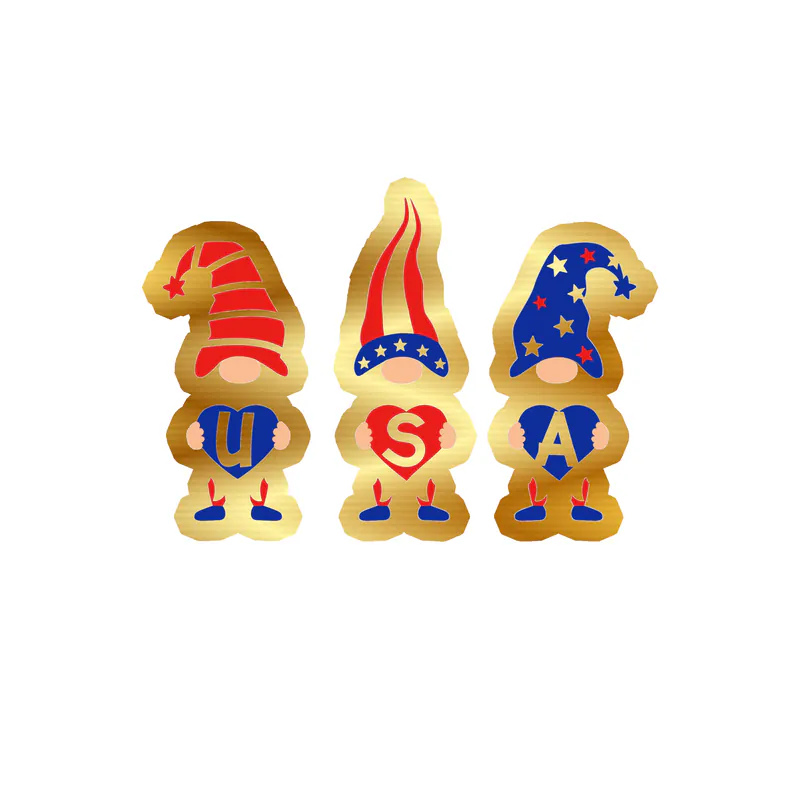 Fourth Of July Gold Chrome Vinyl Sticker - Custom Size