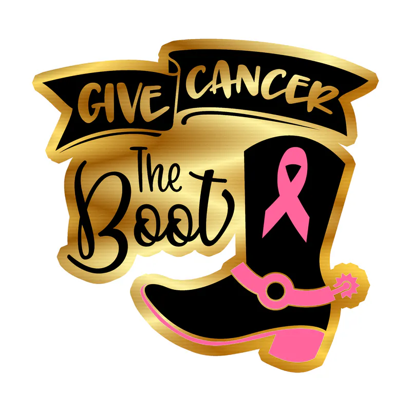Breast Cancer Awareness Gold Chrome Vinyl Decal - Custom Size