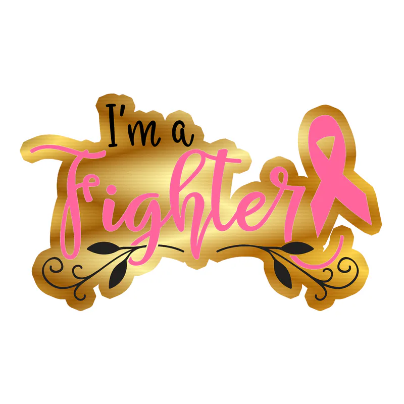 Breast Cancer Awareness Gold Chrome Vinyl Decal - Custom Size