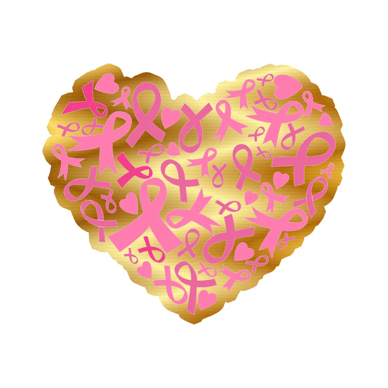 Breast Cancer Awareness Gold Chrome Vinyl Decal - Custom Size