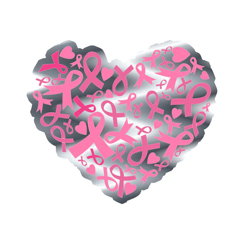 Breast Cancer Awareness Silver Chrome Vinyl Decal - Custom Size