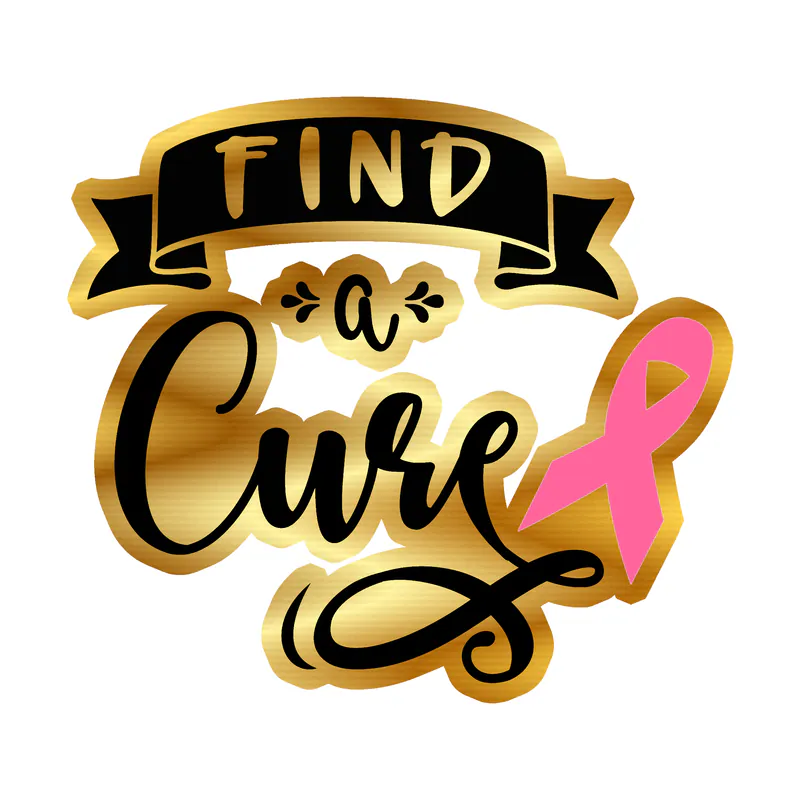 Breast Cancer Awareness Gold Chrome Vinyl Decal - Custom Size