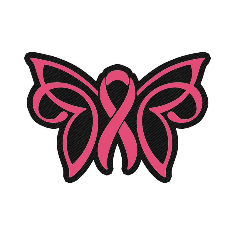 Breast Cancer Awareness Carbon Fiber Vinyl Decal - Custom Size