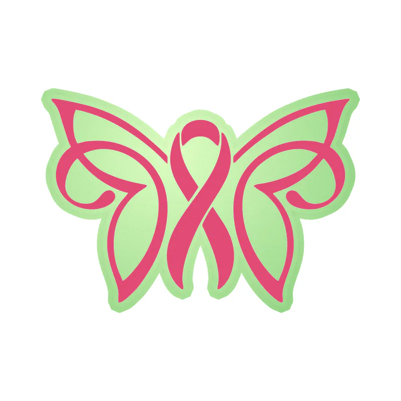 Breast Cancer Awareness Glow in the Dark Vinyl Decal - Custom Size