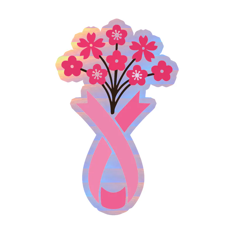 Breast Cancer Awareness Holographic Vinyl Decal - Custom Size
