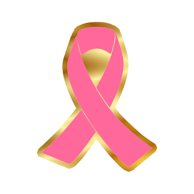 Breast Cancer Awareness Gold Chrome Vinyl Decal - Custom Size