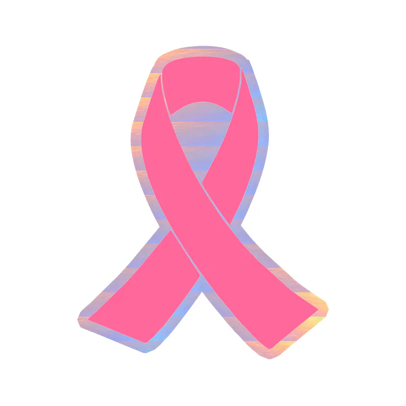 Breast Cancer Awareness Holographic Vinyl Decal - Custom Size