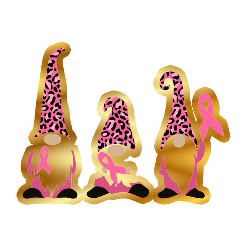 Breast Cancer Awareness Gold Chrome Vinyl Decal - Custom Size