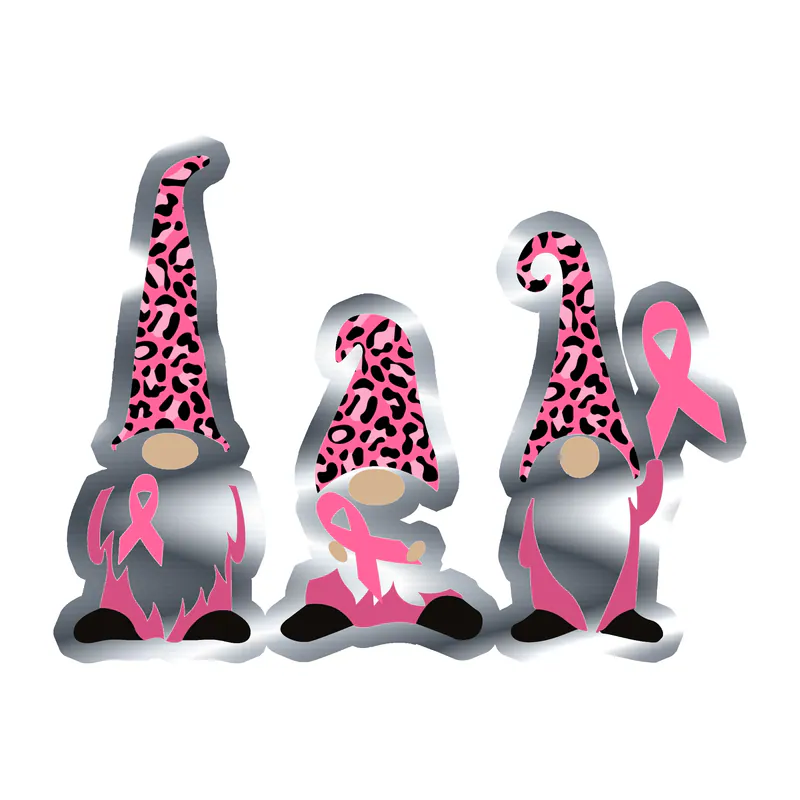 Breast Cancer Awareness Silver Chrome Vinyl Decal - Custom Size