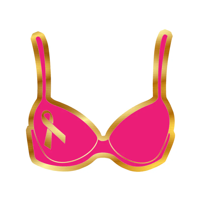 Breast Cancer Awareness Gold Chrome Vinyl Decal - Custom Size