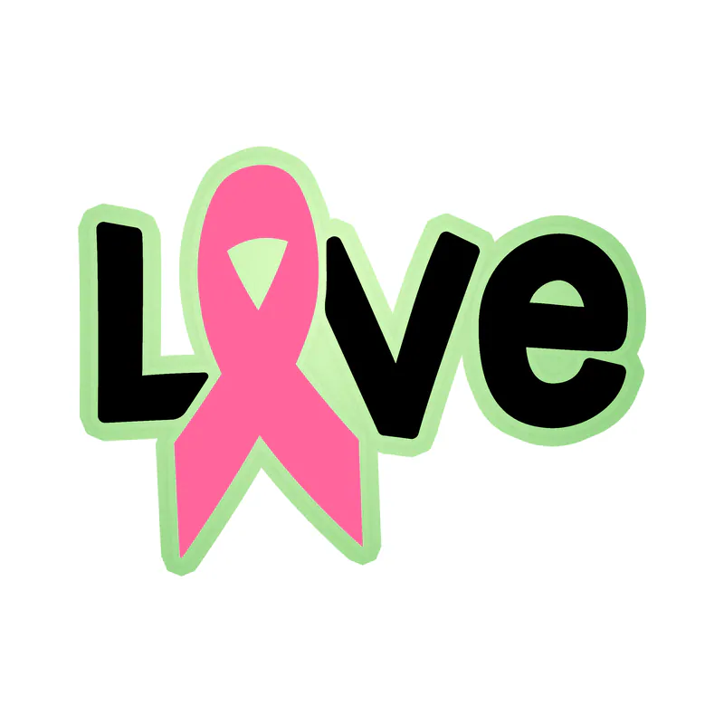 Breast Cancer Awareness Glow in the Dark Vinyl Decal - Custom Size