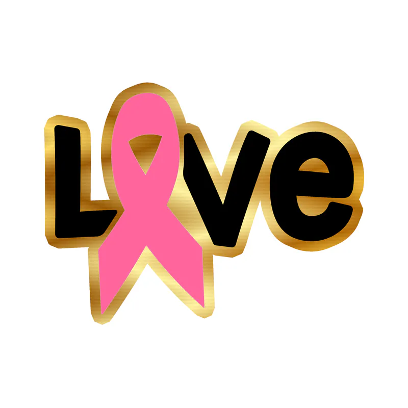 Breast Cancer Awareness Gold Chrome Vinyl Decal - Custom Size