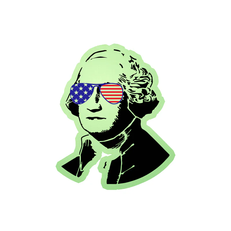 Fourth Of July Glow in the Dark Vinyl Sticker - Custom Size