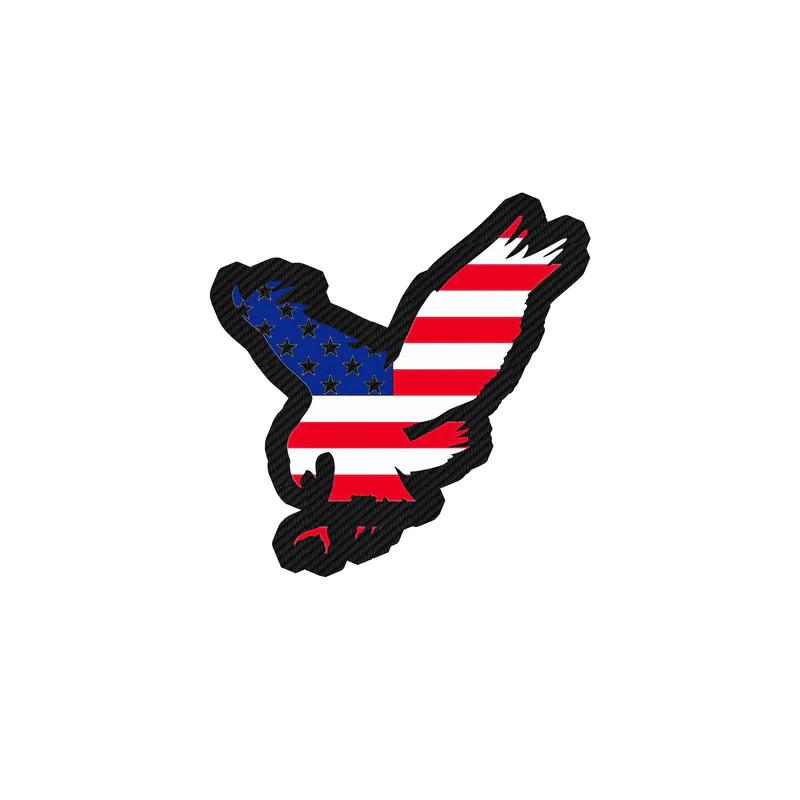 Fourth Of July Carbon Fiber Vinyl Sticker - Custom Size