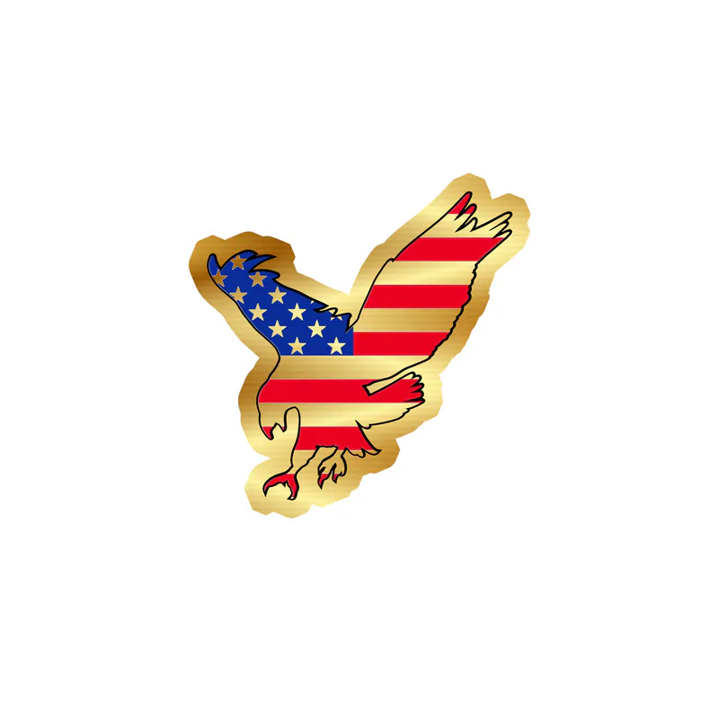 Fourth Of July Gold Chrome Vinyl Sticker - Custom Size